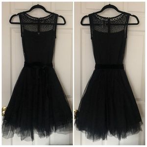 Black Tulle/Mesh Polka Dot Dress